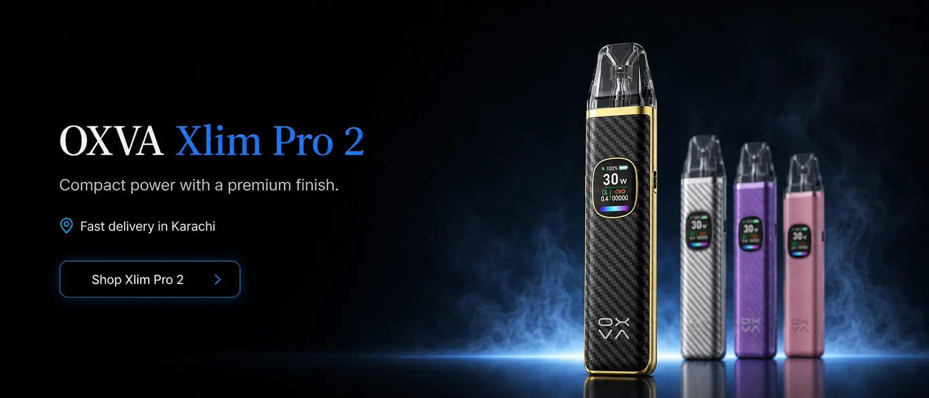 OXVA Xlim Pro 2 pod devices in four finishes