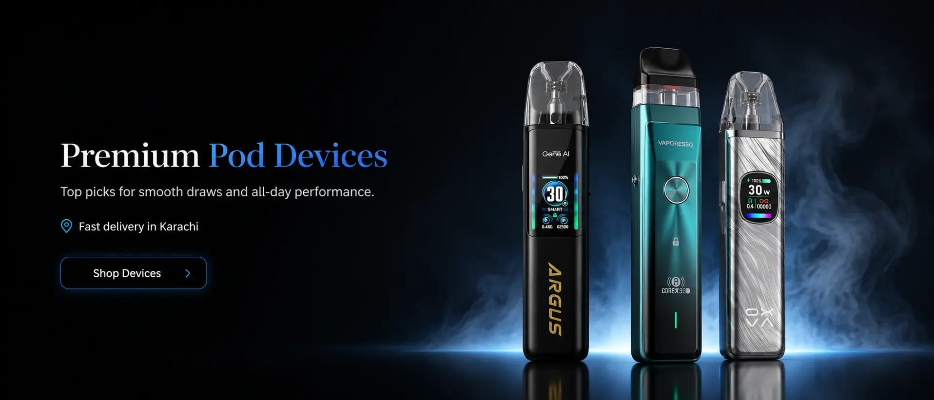 Premium pod devices available from Vape Planet with fast delivery in Karachi